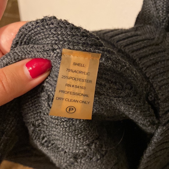 Calvin Klein Sweater Dress Scalloped Textured Knit Faux Wrap - Picture 4 of 5